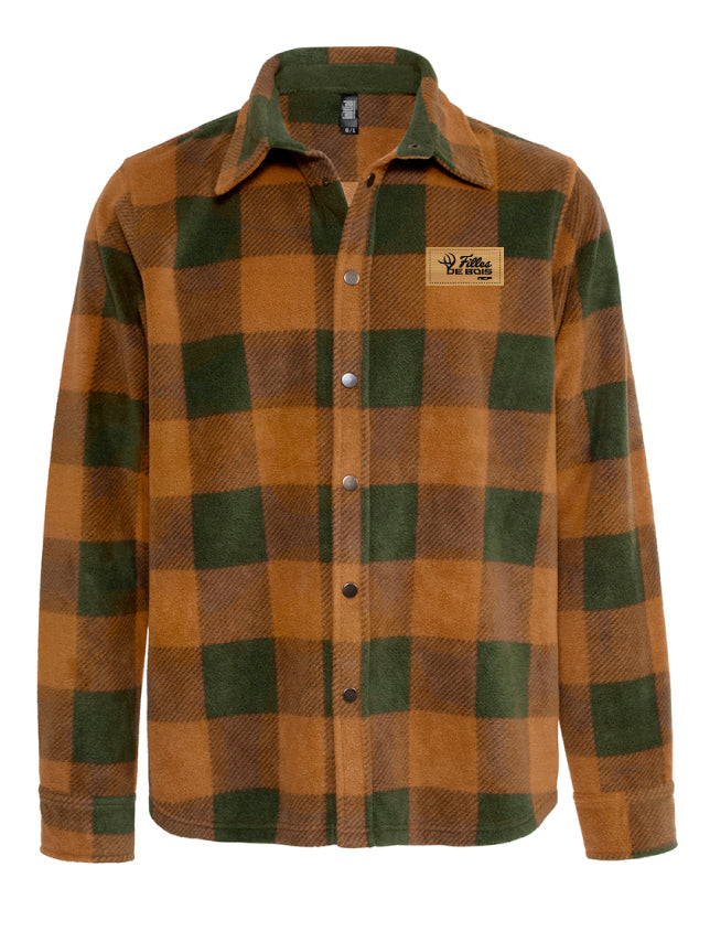 Chemise boutonnée à carreaux Filles de bois - Écusson Bambou