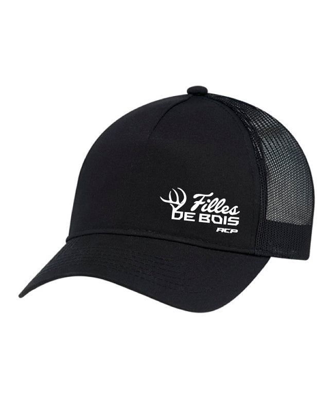 Casquette à couette Filles de bois imprimé blanc avec maille pour femme