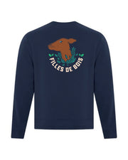 Crewneck marine - Filles de bois - Biche