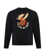 Crewneck noir - Filles de bois - Orignal
