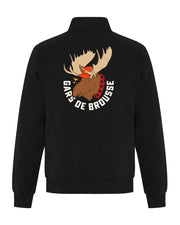 Crewneck à zip noir - Gars de brousse - Orignal