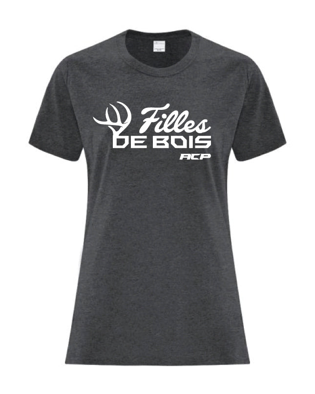 T-Shirt Filles de bois imprimé Blanc au centre