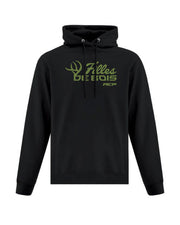 Hoodie à capuchon noir Filles de bois imprimé Vert