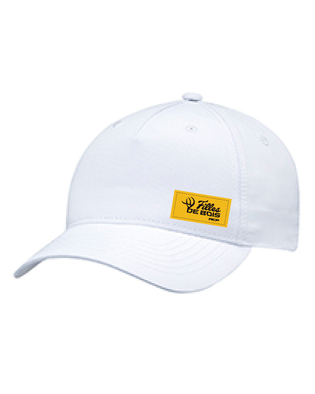 Casquette à couette Filles de bois écusson jaune pour femme