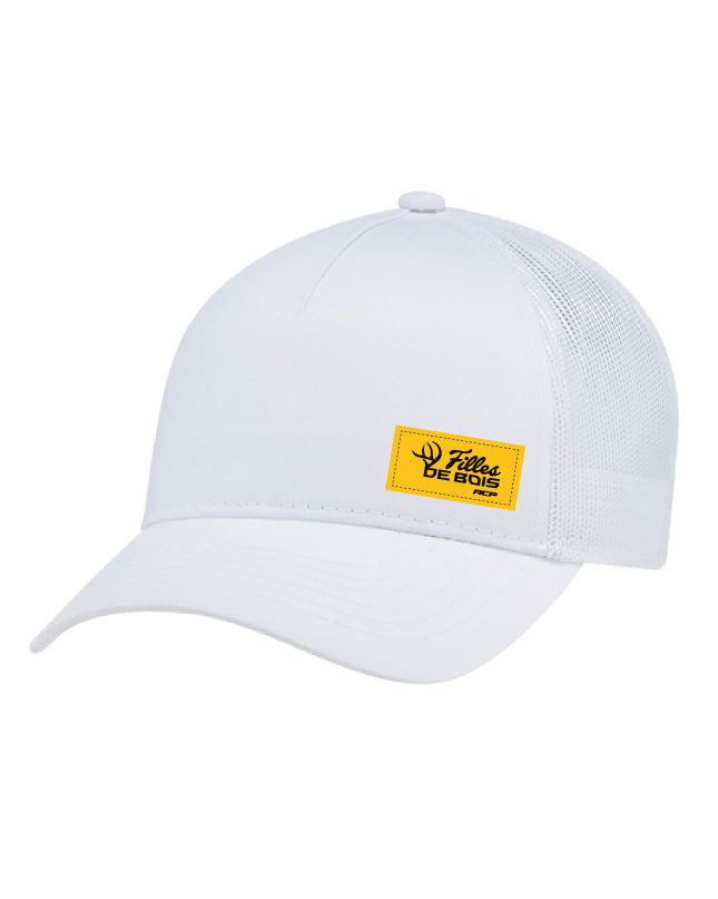 Casquette à couette Filles de bois écusson Jaune avec maille pour femme