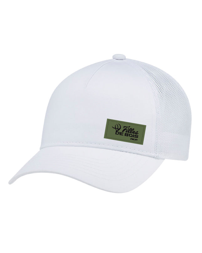 Casquette à couette Filles de bois écusson Vert avec maille pour femme