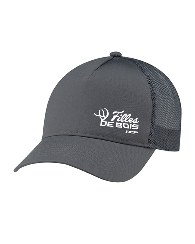 Casquette à couette Filles de bois imprimé blanc avec maille pour femme