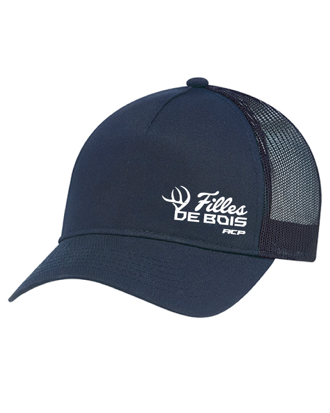 Casquette à couette Filles de bois imprimé blanc avec maille pour femme