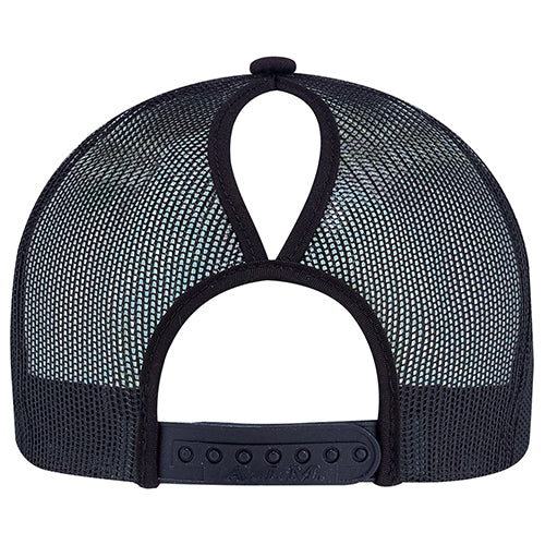 Casquette à couette ACP écusson couleur bambou pour femme avec maille