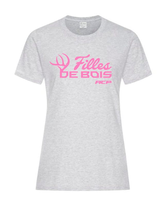 T-Shirt Filles de bois imprimé Rose au centre