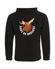 Hoodie à zip noir - Gars de brousse - Orignal