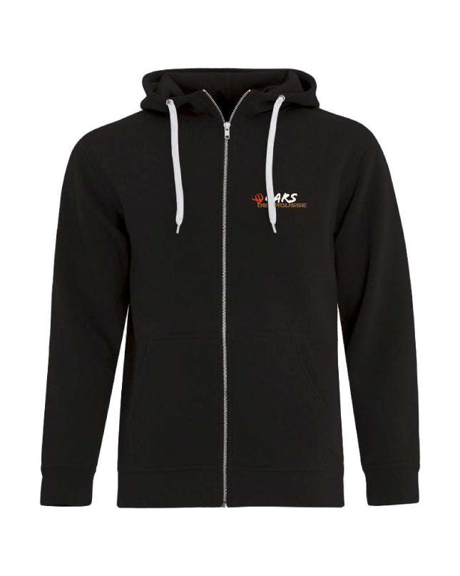 Hoodie à zip noir - Gars de brousse - Orignal