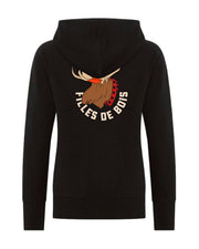 Hoodie à zip noir - Filles de bois - Orignal