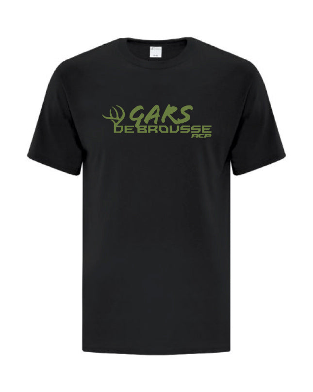 T-Shirt Noir Gars de brousse imprimé Vert Militaire