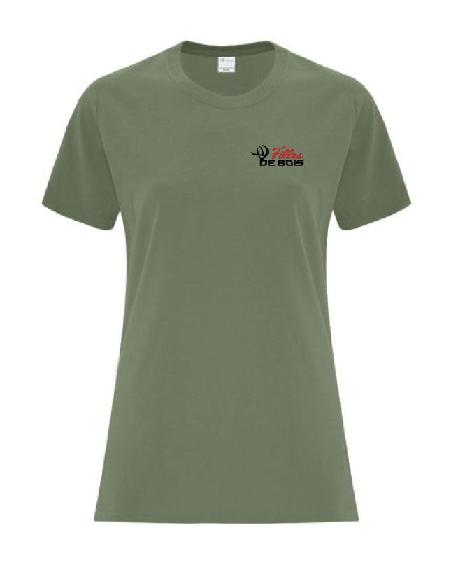 T-Shirt Vert Militaire Unisexe - Blindé pour la saison - Filles de bois