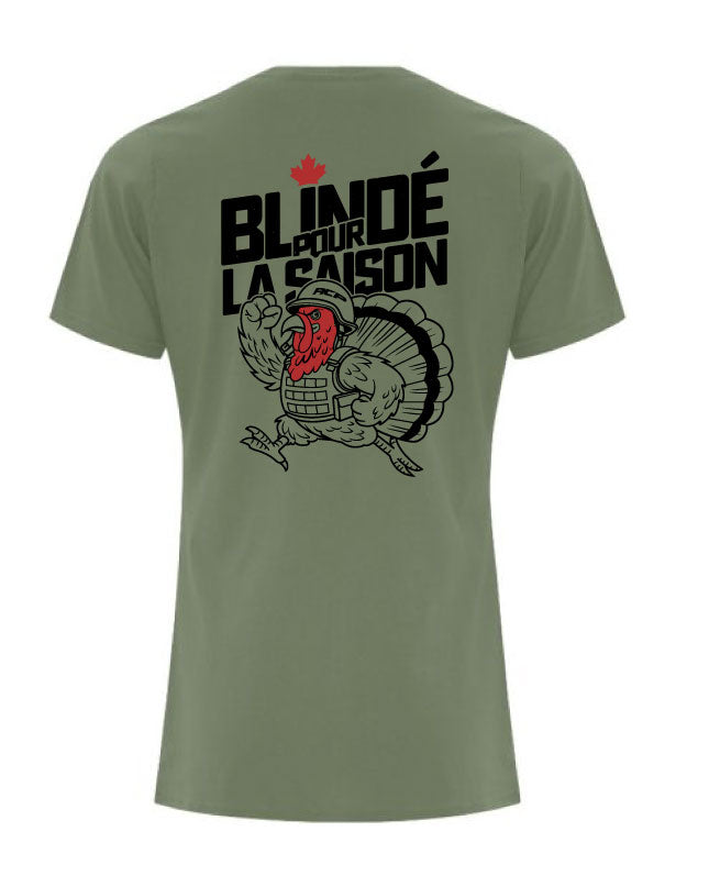 T-Shirt Vert Militaire Unisexe - Blindé pour la saison - Filles de bois