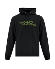 Hoodie à capuchon noir Gars de brousse imprimé Vert