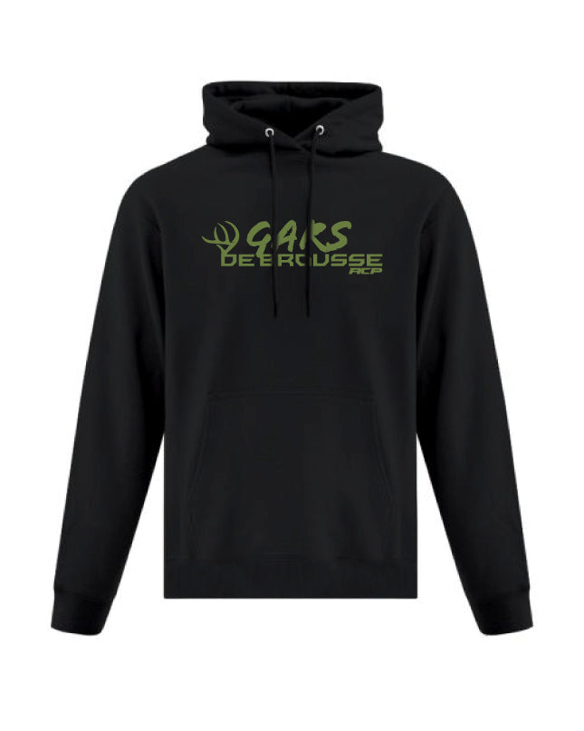 Hoodie à capuchon noir Gars de brousse imprimé Vert