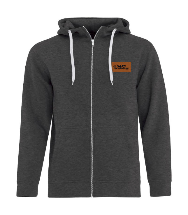 Hoodie à zip homme - Gars de brousse - Écusson Brun