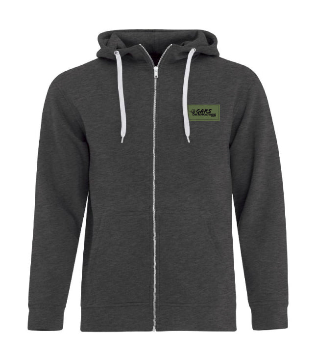 Hoodie à zip homme - Gars de brousse - Écusson Vert