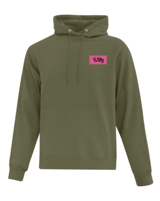 Hoodie à capuchon Filles de bois - Écusson Rose