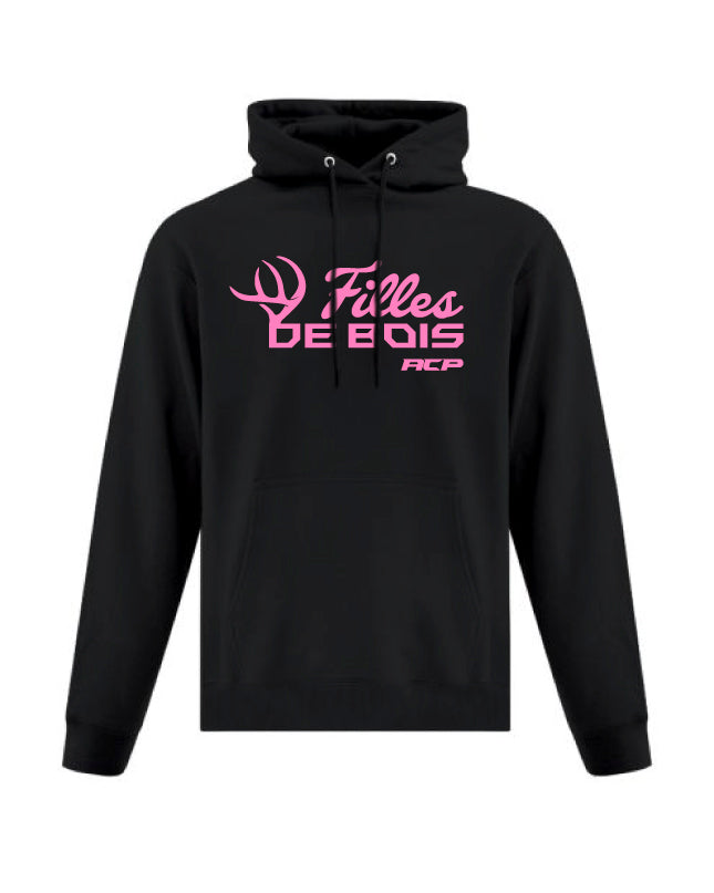 Hoodie à capuchon Filles de bois imprimé Rose