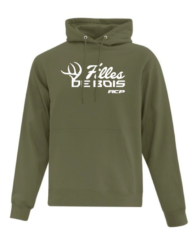 Hoodie à capuchon Filles de bois imprimé blanc