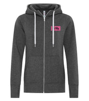 Hoodie à zip femme - Filles de bois - Écusson Rose