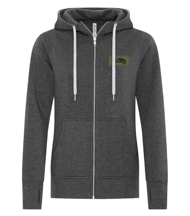 Hoodie à zip femme - Filles de bois - Écusson Vert