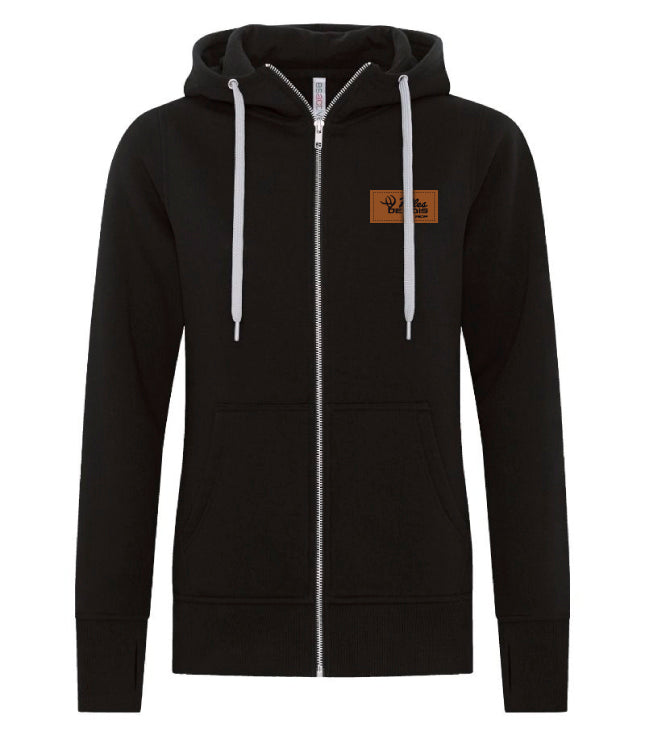 Hoodie à zip femme - Filles de bois - Écusson Brun