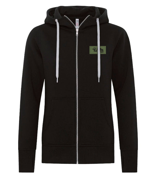 Hoodie à zip femme - Filles de bois - Écusson Vert