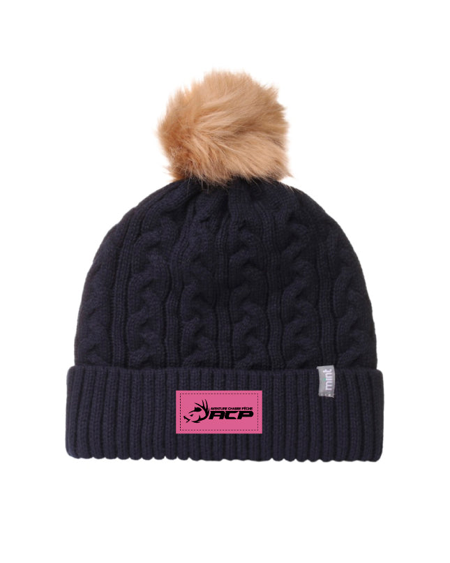 Tuque avec pompon ACP - Écusson Rose