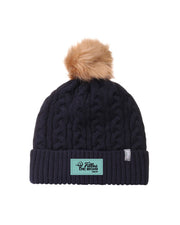 Tuque avec pompon Fille de bois - Écusson Bleu