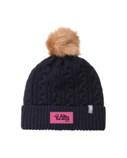 Tuque avec pompon Fille de bois - Écusson Rose