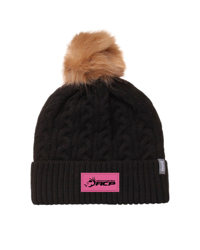 Tuque avec pompon ACP - Écusson Rose