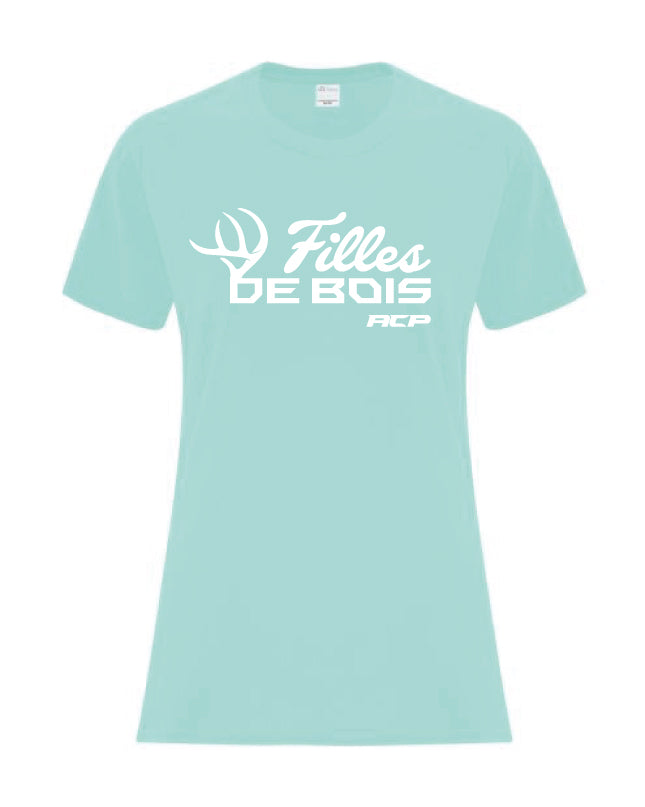 T-Shirt Filles de bois imprimé Blanc au centre