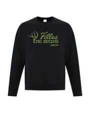 Crewnecks Noir Filles de bois imprimé Vert