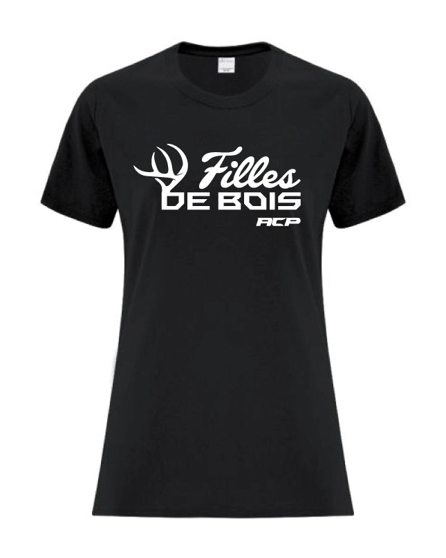 T-Shirt Filles de bois imprimé Blanc au centre