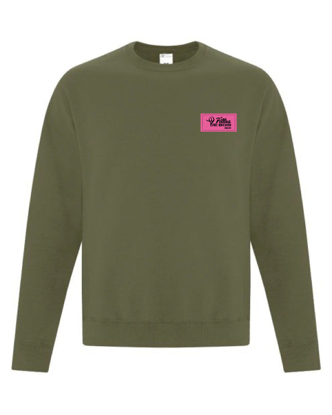 Crewnecks Filles de bois - Écusson Rose